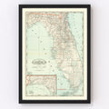 Vintage Map of Florida 1888