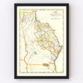 Vintage Map of Georgia 1814