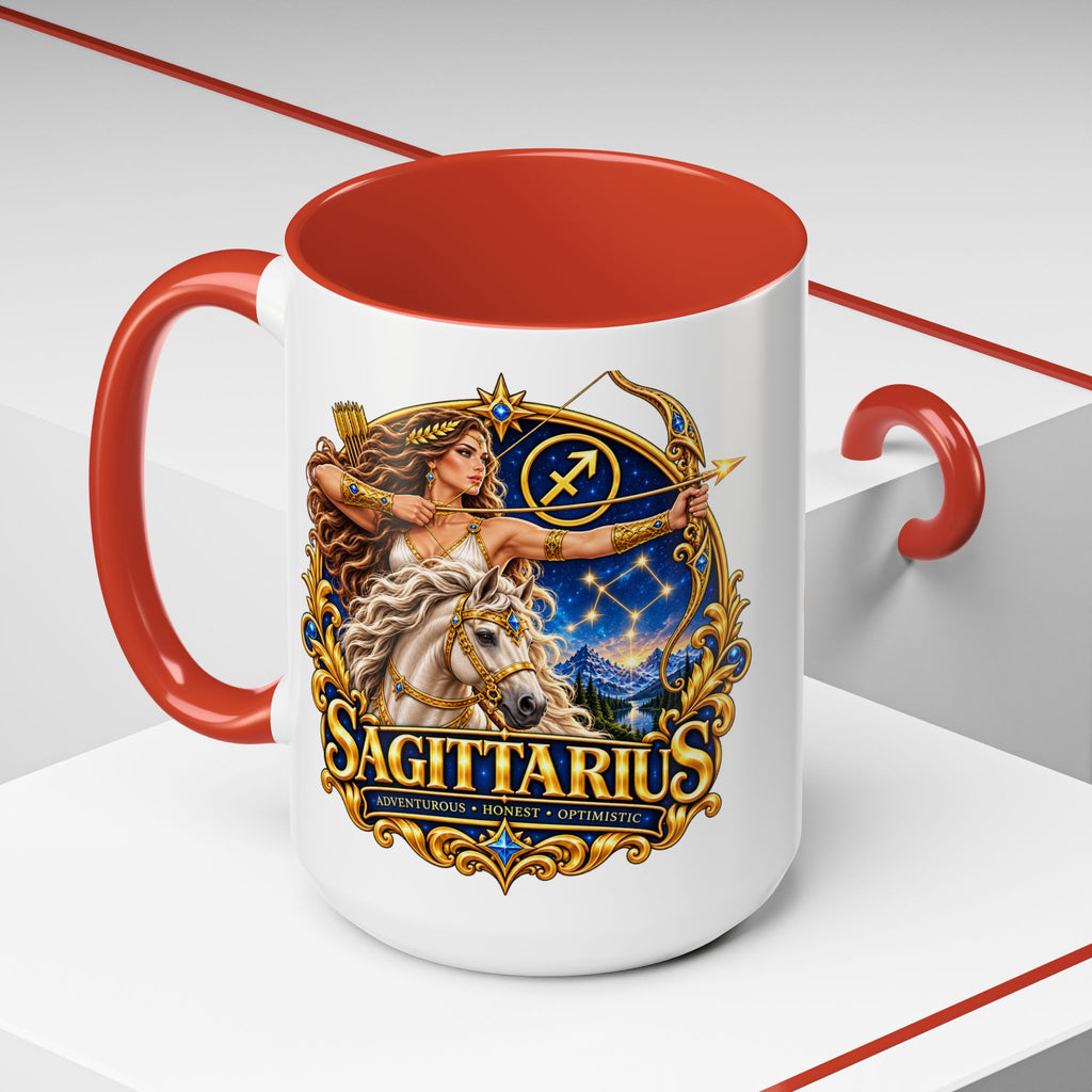 Sagittarius Accent Coffee Mug — Zodiac Archer Design (11/15oz)