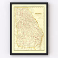 Vintage Map of Georgia 1835