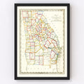 Vintage Map of Georgia 1836