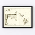 Vintage First Map of Hawaii 1784