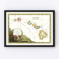 Vintage Map of Hawaii 1798
