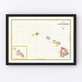 Vintage Map of Hawaii 1834