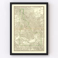 Vintage Map of Idaho 1884