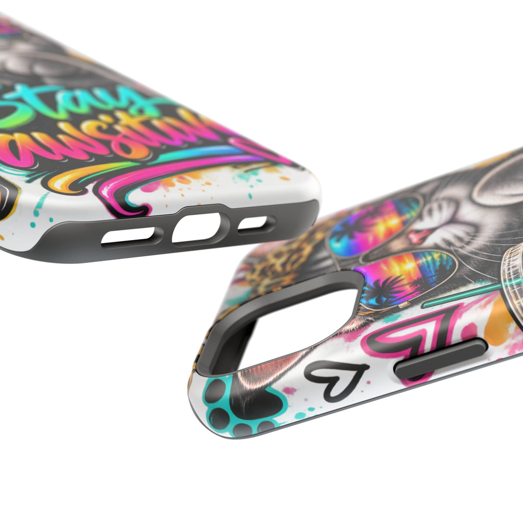 Phone Case — "Stay Pawsitive" Cat Impact-Resistant Case