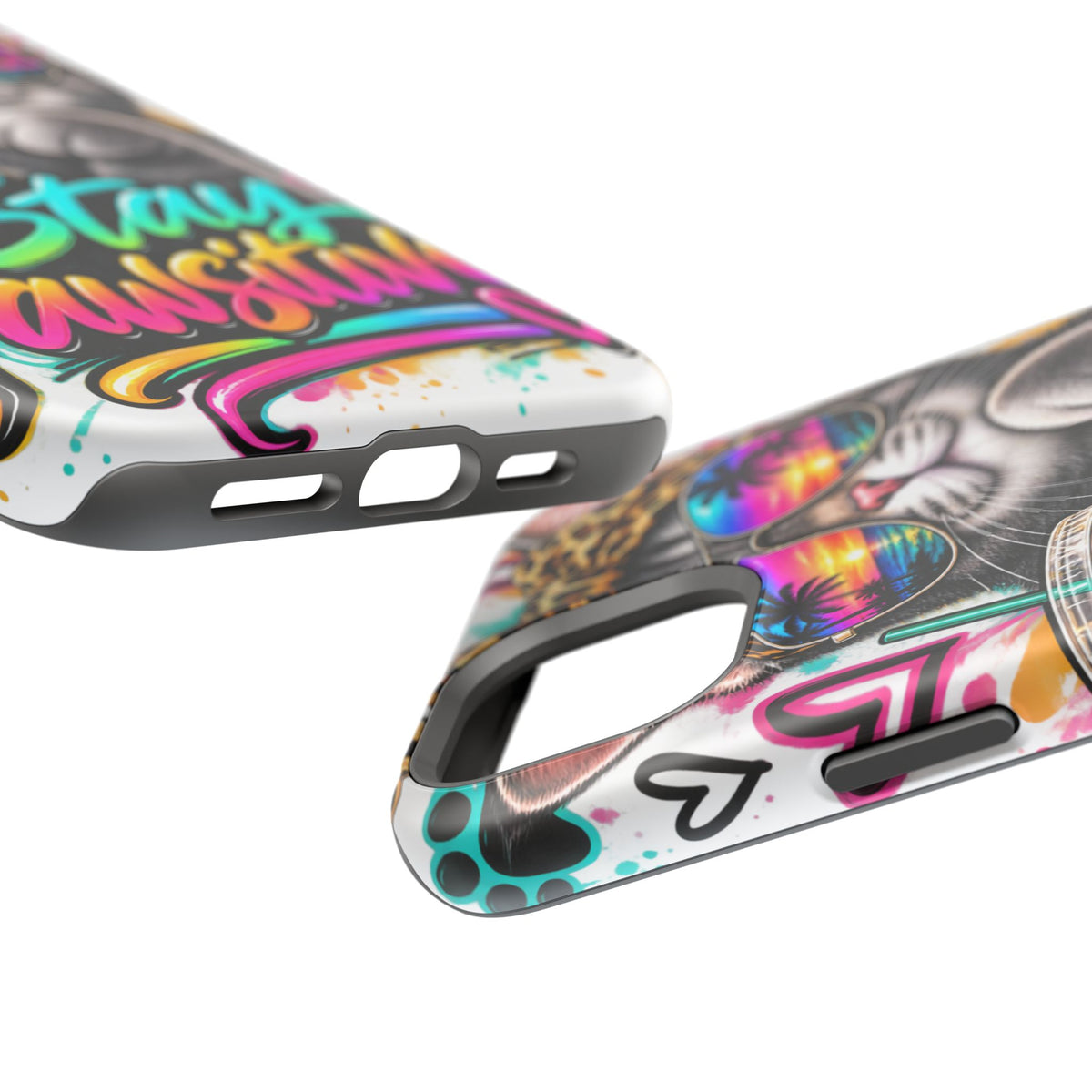 Phone Case — "Stay Pawsitive" Cat Impact-Resistant Case