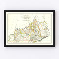 Vintage Map of Kentucky 1814