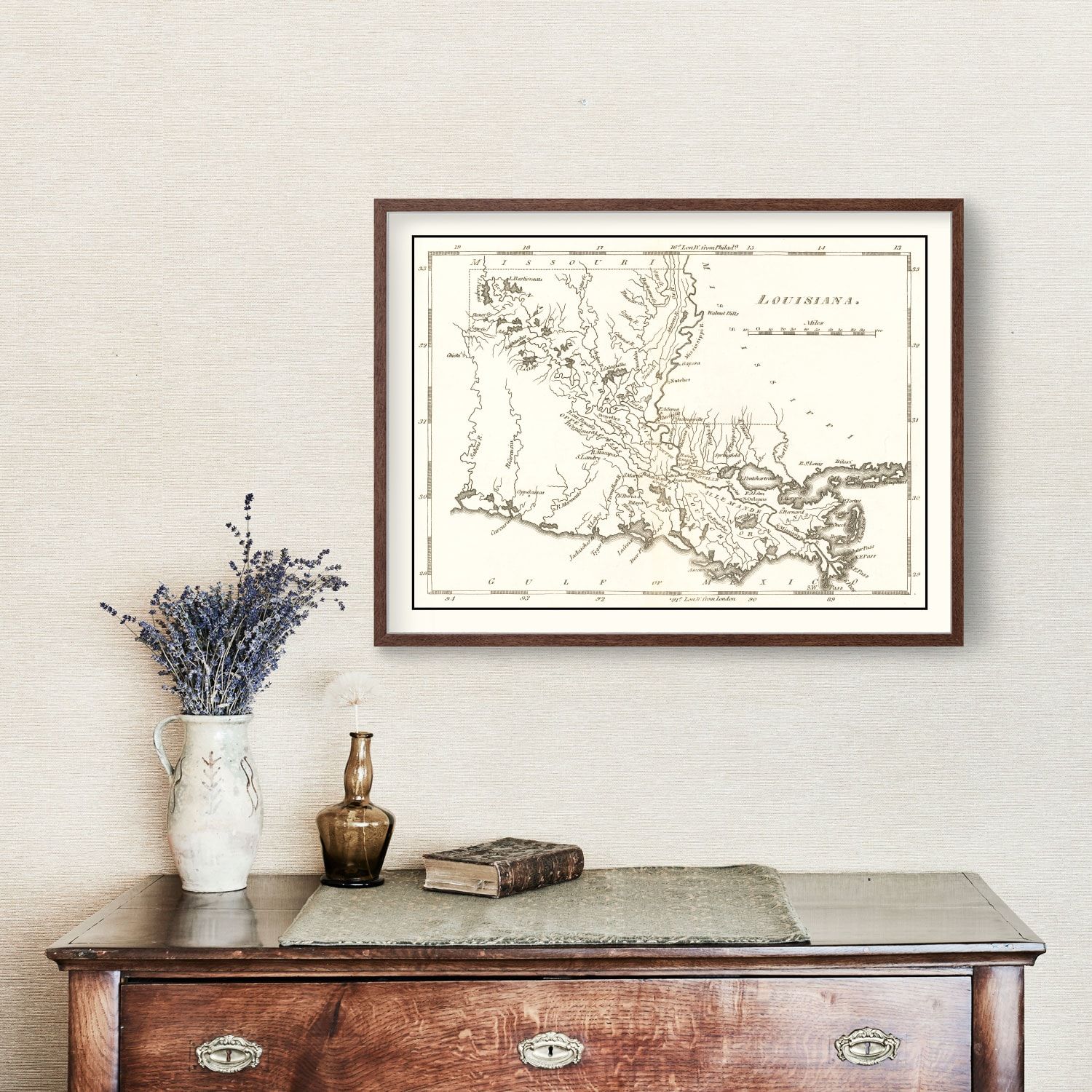 Vintage Map of Louisiana 1814