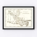 Vintage Map of Louisiana 1814