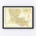 Vintage Map of Louisiana 1917