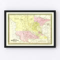Vintage Map of Minnesota 1855