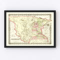 Vintage Map of Minnesota 1855