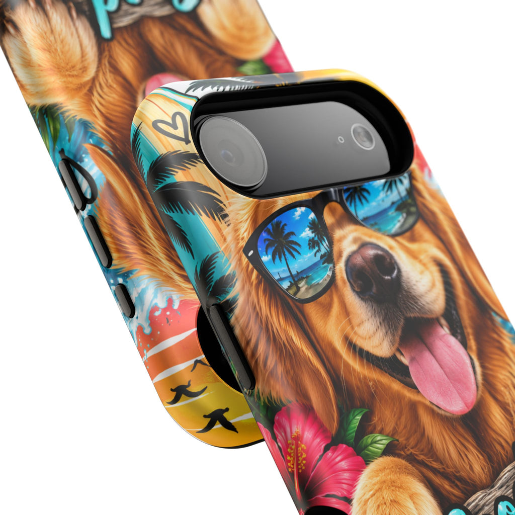 Phone Case — 'Good Vibes Only' Tropical Dog Impact-Resistant Case