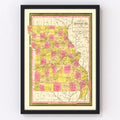 Vintage Map of Missouri 1847
