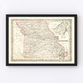 Vintage Map of Missouri 1855