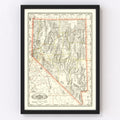 Vintage Railroad Map of Nebraska 1884