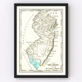 Vintage Map of New Jersey 1814