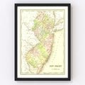 Vintage Map of New Jersey 1838