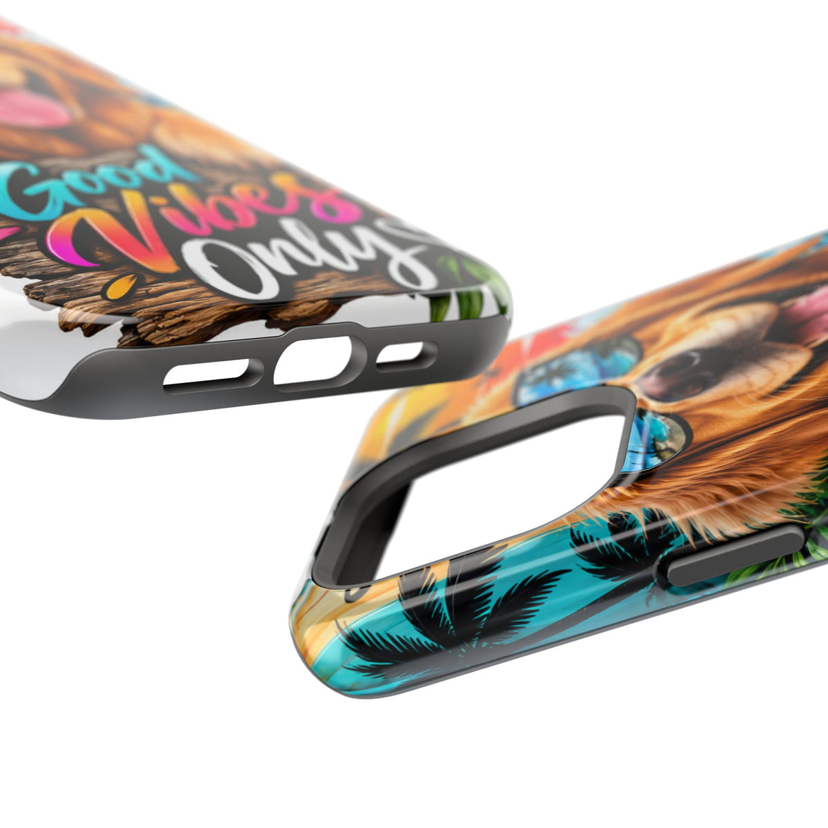 Phone Case — 'Good Vibes Only' Tropical Dog Impact-Resistant Case