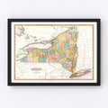 Vintage Map of New York 1819