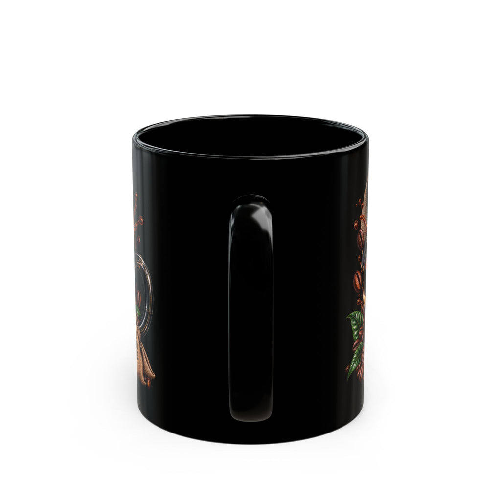 Skull Coffee Mug — "But First Coffee" Black Ceramic Mug (11oz/15oz)