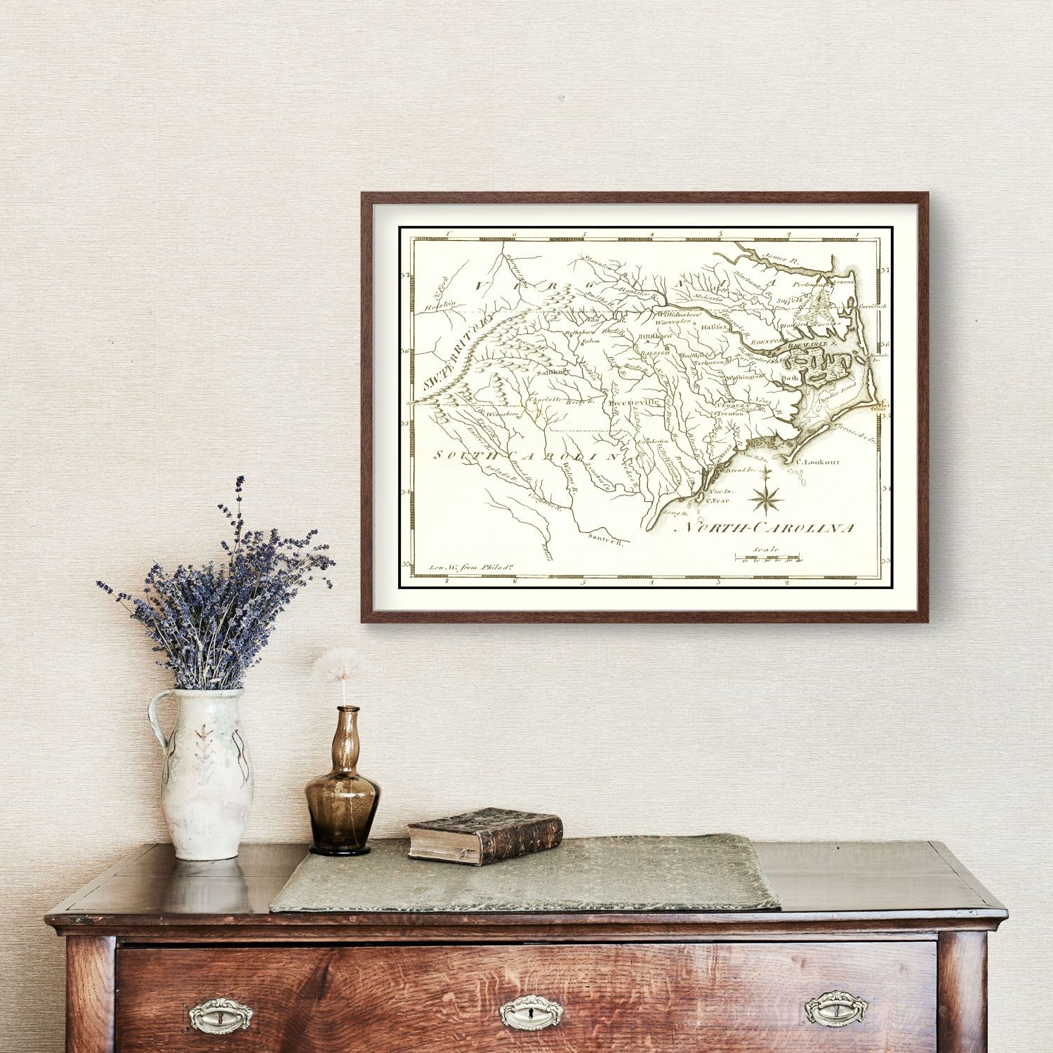 Vintage Map of North Carolina 1795