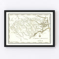 Vintage Map of North Carolina 1795