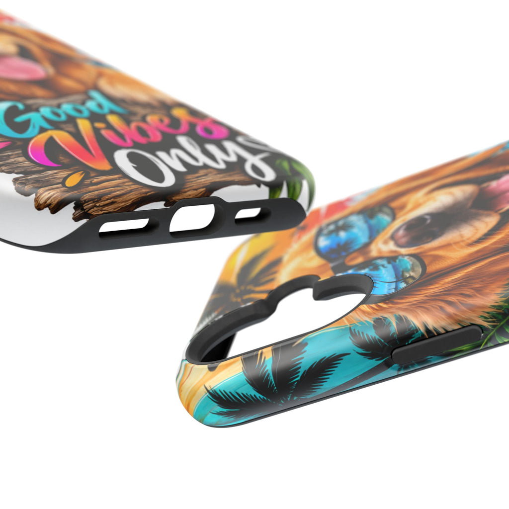Phone Case — 'Good Vibes Only' Tropical Dog Impact-Resistant Case