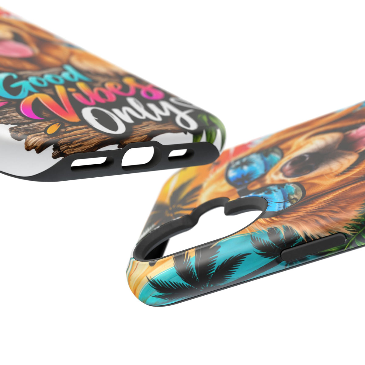 Phone Case — 'Good Vibes Only' Tropical Dog Impact-Resistant Case