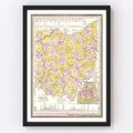 Vintage Map of Ohio 1844
