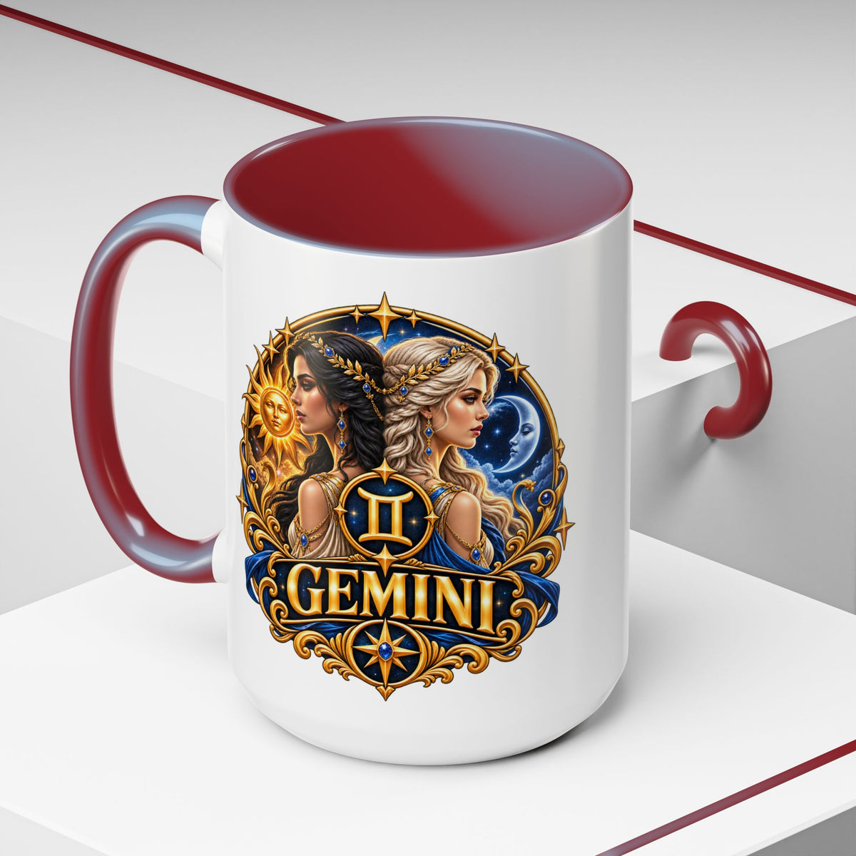 Gemini Zodiac Coffee Mug — Gemini Sign Astrology Accent Mug (11/15oz)