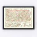 Vintage Map of Pennsylvania 1856