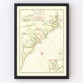 Vintage Map of South Carolina 1696