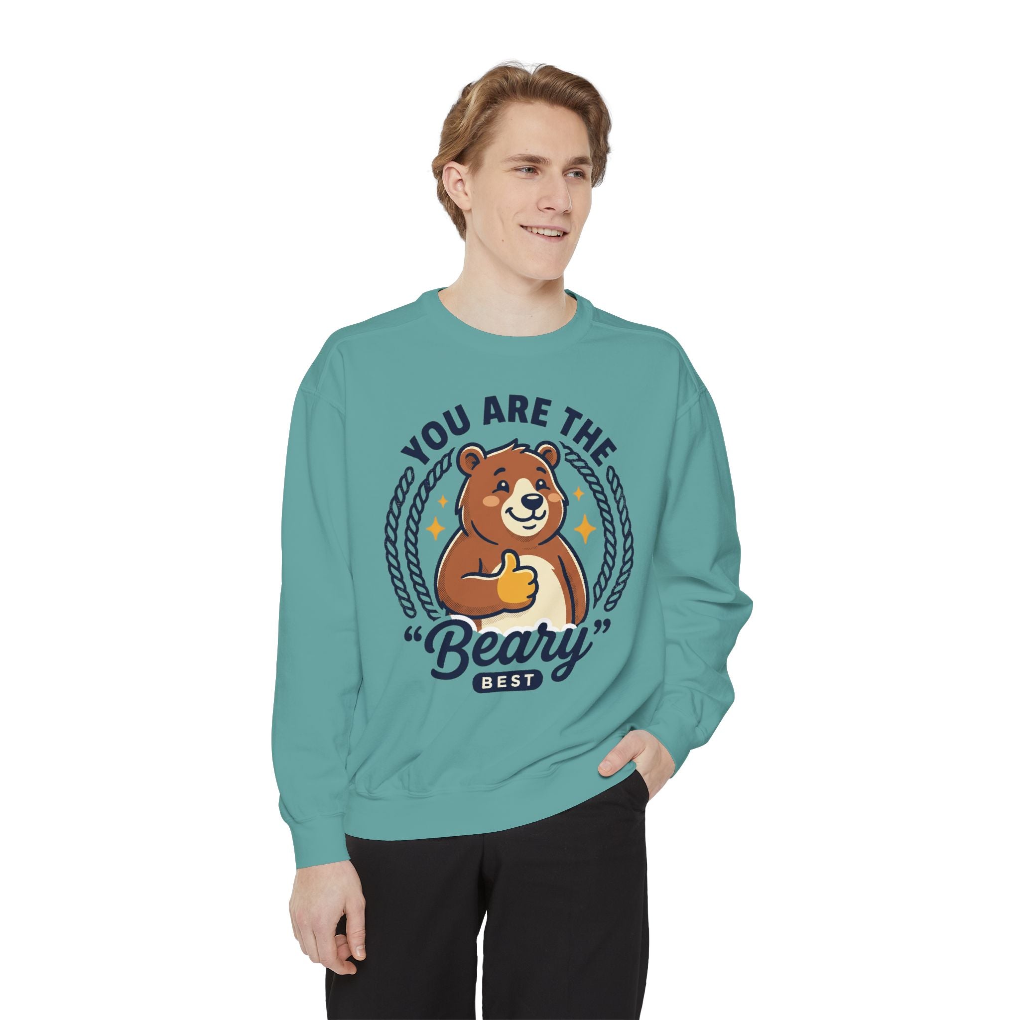 You Are The Beary Best Sweatshirt — Cute Thumbs-Up Bear Graphic