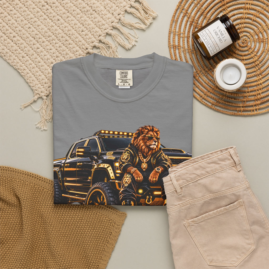 Lion Truck Graphic T-Shirt — Bold Off‑Road Crew Tee