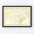 Vintage Map of Texas 1835