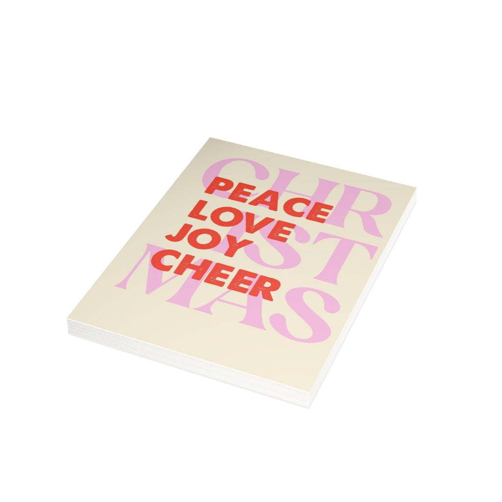 Christmas Peace Love Cheer Postcard Bundles (envelopes included)