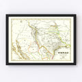 Vintage Map of Texas 1846
