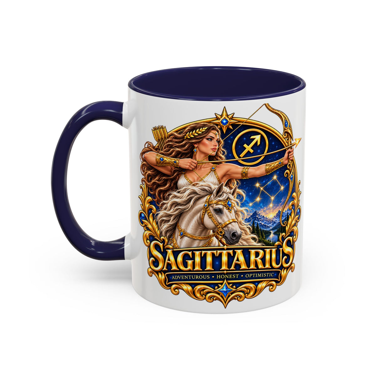 Sagittarius Accent Coffee Mug — Zodiac Archer Design (11/15oz)