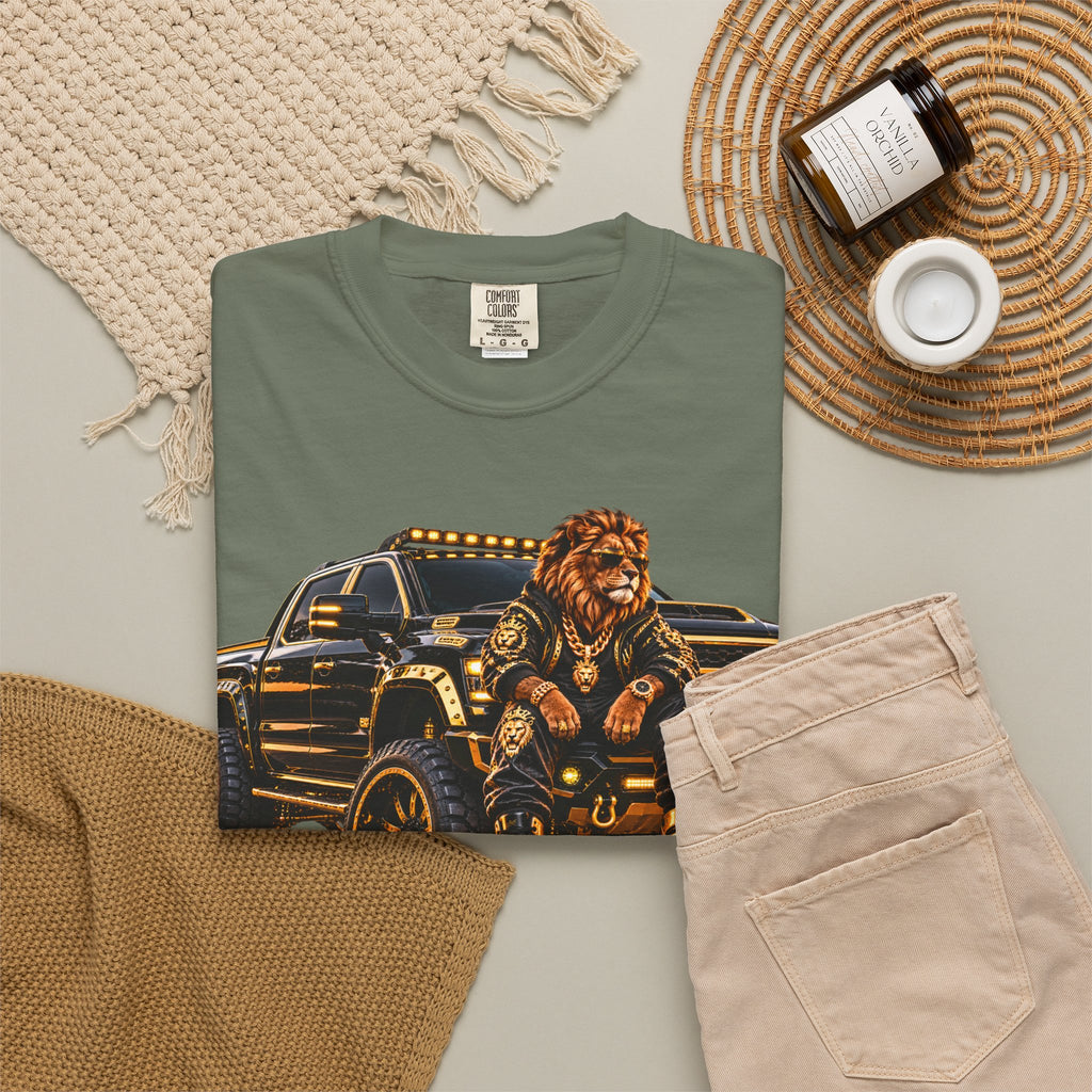 Lion Truck Graphic T-Shirt — Bold Off‑Road Crew Tee
