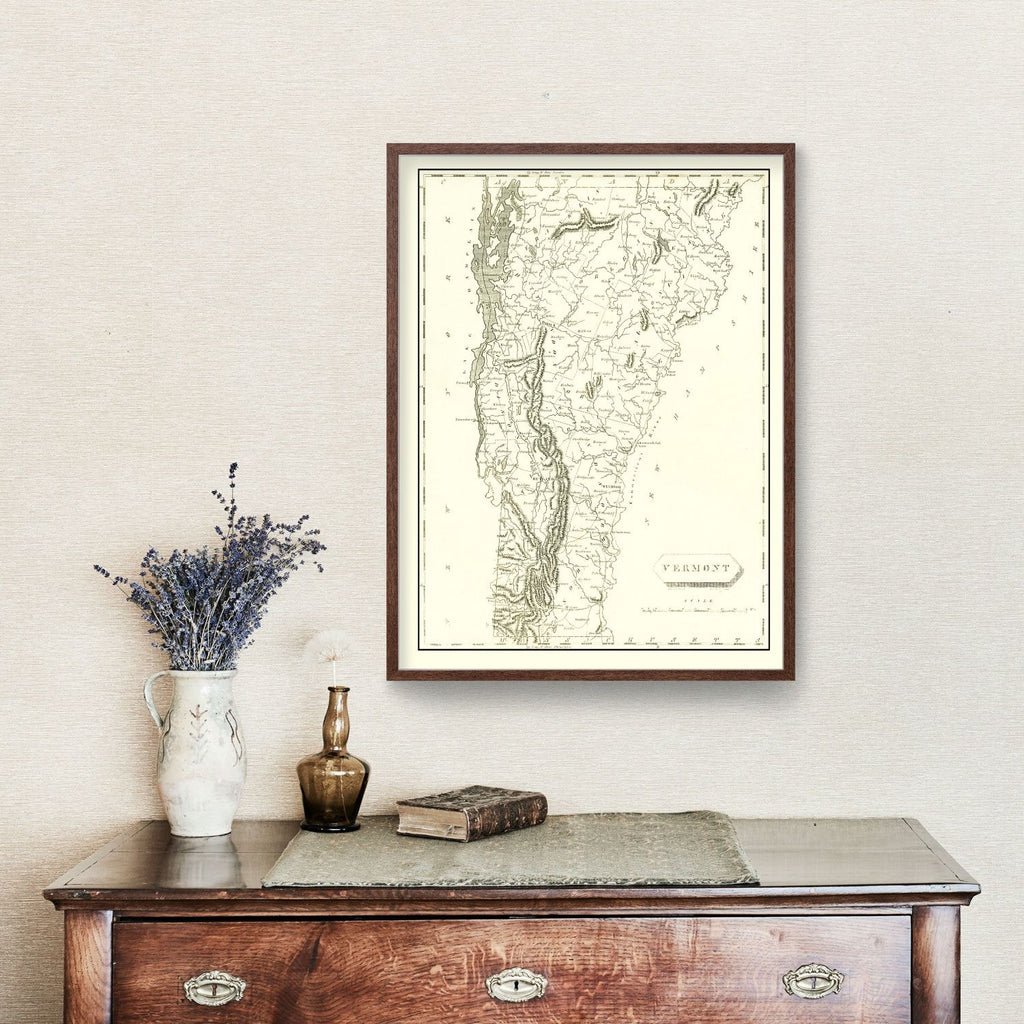 Vintage Map of Vermont 1804
