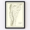 Vintage Map of Vermont 1804