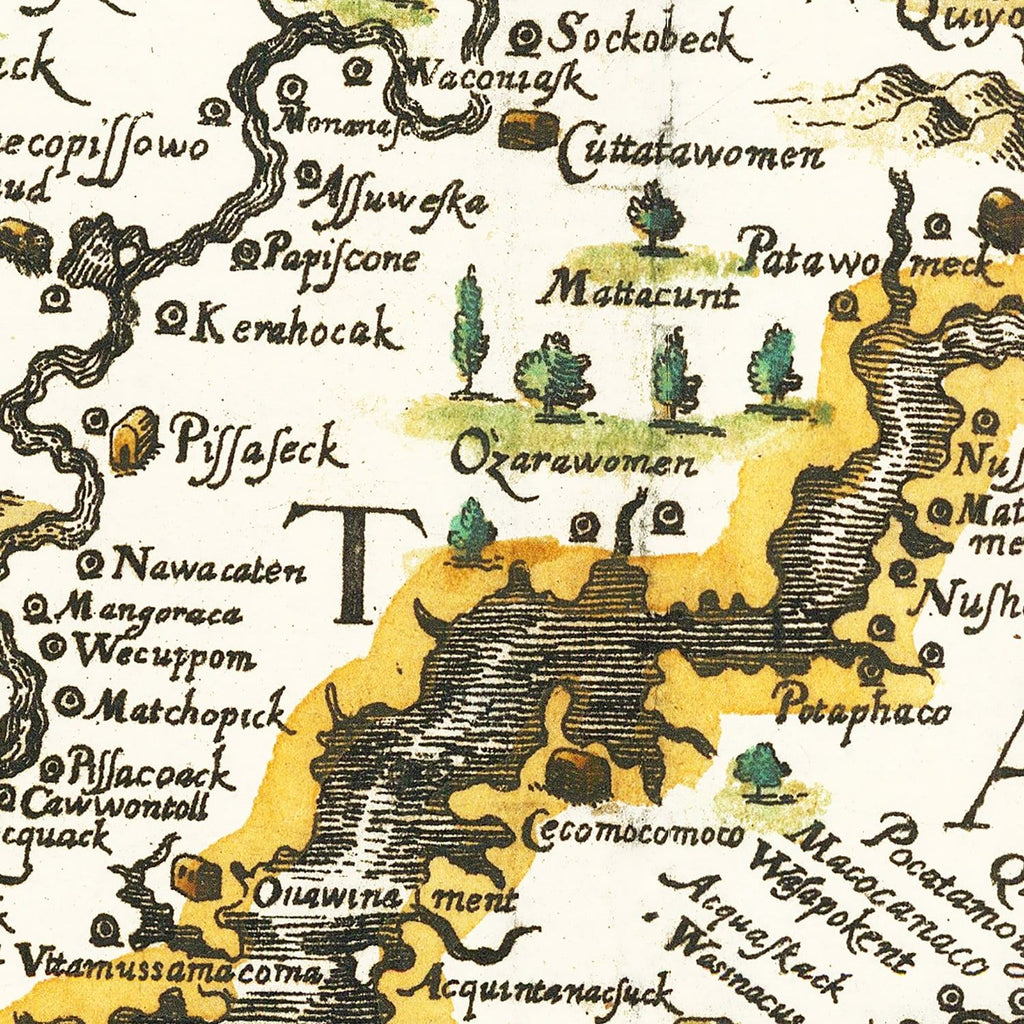 Vintage Map of Virginia 1627