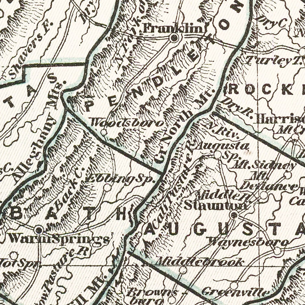 Vintage Map of Virginia 1842