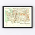 Vintage Map of Washington 1888