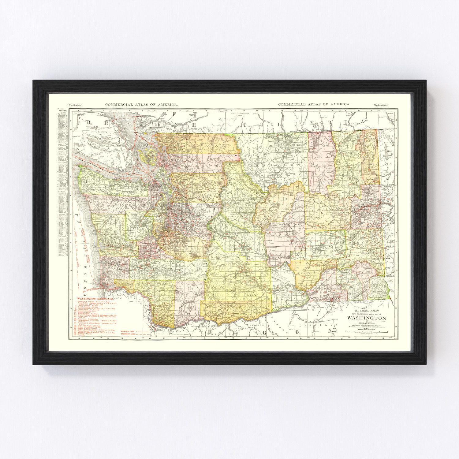 Vintage Map of Washington 1917