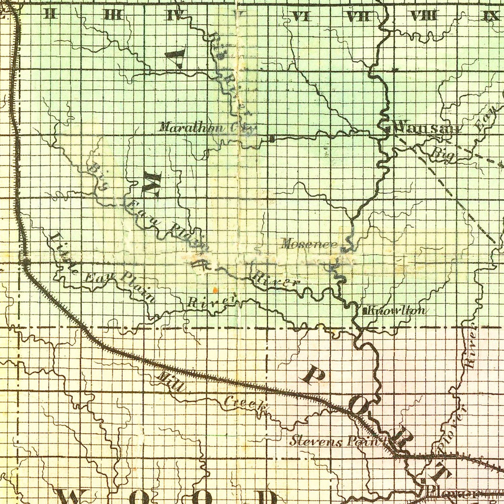 Vintage Railroad Map of Wisconsin 1873