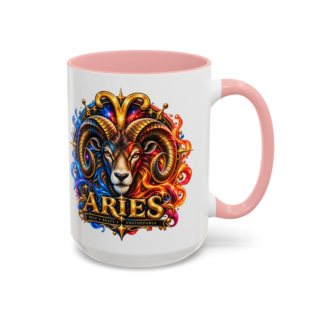Aries Zodiac Coffee Mug — Colorful Ram Astrology Accent Mug (11/15oz)
