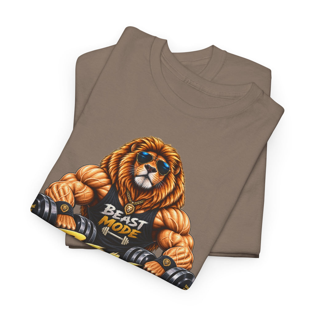 Beast Mode Lion T-Shirt — Workout Gym Fitness Tee